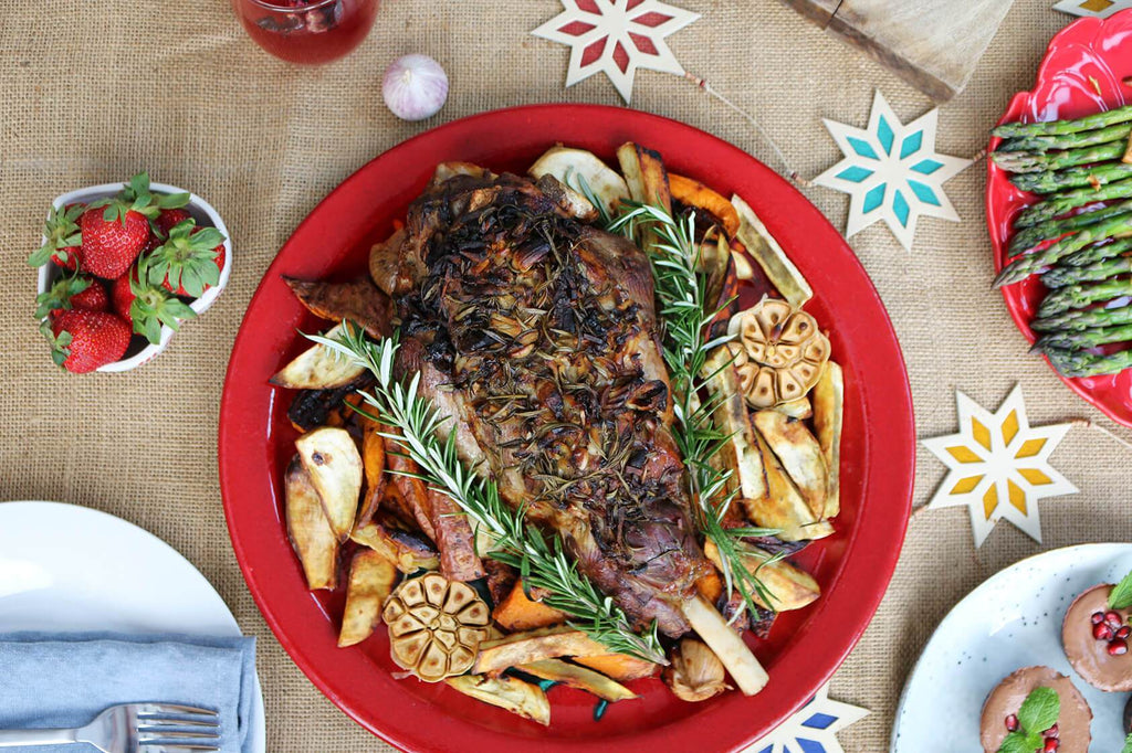 Roast Rosemary Lamb with Kumara & Mint Sauce