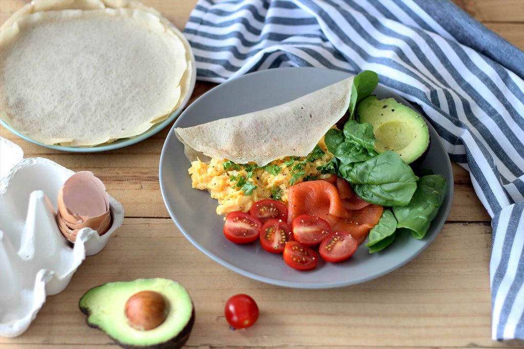 BePure Buckwheat Crepes with Organic Eggs and Salmon Recipe